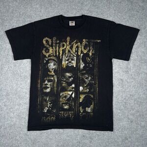 Vintage Slipknot T-Shirt 2011 Memorial World Tour T Shirt Black Double Sided